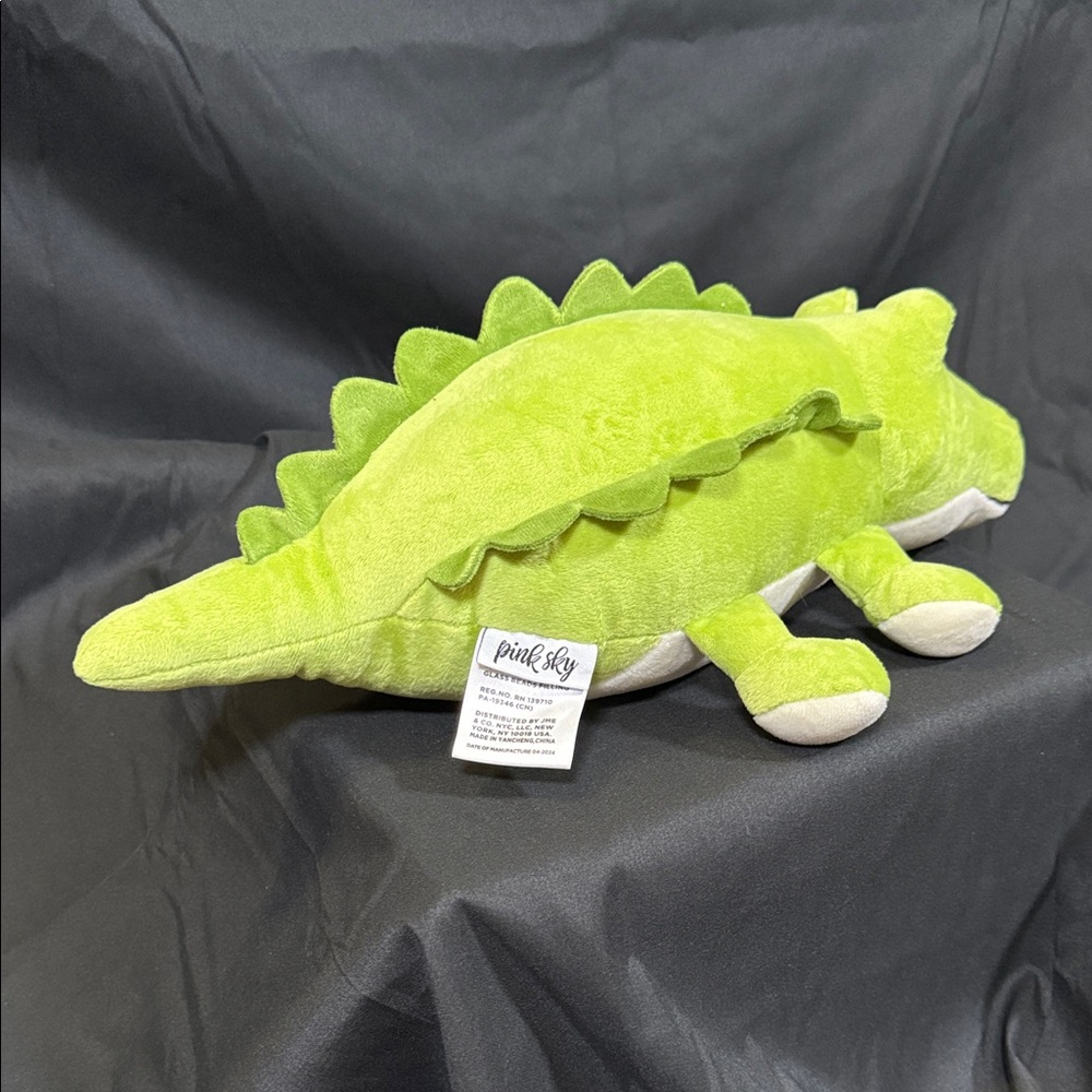 Vibrant Green Plush Alligator Toy - Picture 3 of 7